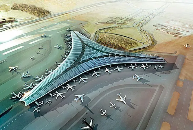 Kuwait International Airport Atechbcn BMU manufacturer aerial view of the airport